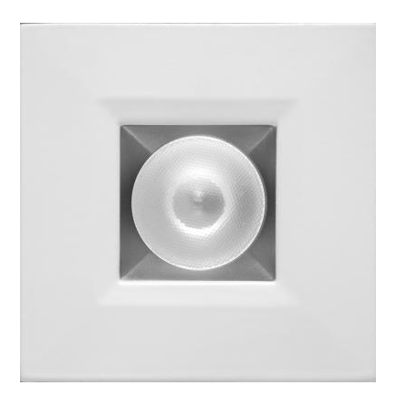 Elco Lighting E1L12WF35H 1" Square Recessed Oak™ Downlight, Beam Angle 50°, Color Temperature 3500K, Haze with White Trim