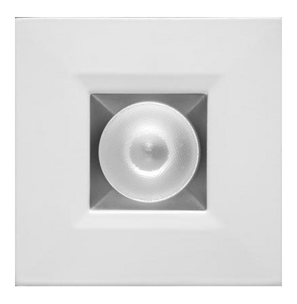 Elco Lighting E1L12WF35H 1" Square Recessed Oak™ Downlight, Beam Angle 50°, Color Temperature 3500K, Haze with White Trim