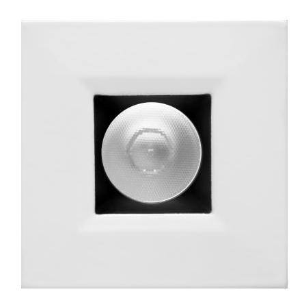 Elco Lighting E1L12WF40B 1" Square Recessed Oak™ Downlight, Beam Angle 50°, Color Temperature 4000K, Black with White Trim