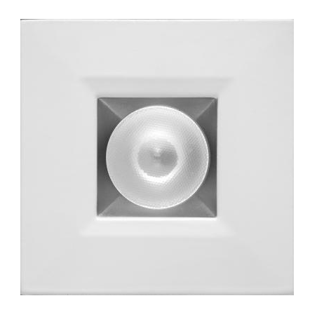 Elco Lighting E1L12WF40H 1" Square Recessed Oak™ Downlight, Beam Angle 50°, Color Temperature 4000K, Haze with White Trim