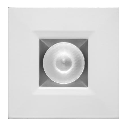 Elco Lighting E1L12WFSDH 1" Square Recessed Oak™ Downlight, Beam Angle 50° Color Temperature SunsetK, Haze with White Trim
