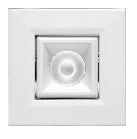 Elco Lighting E1L22NF35W 1" Square Recessed Oak™ Pull Down, Beam Angle 28°, Color Temperature 3500K, All White