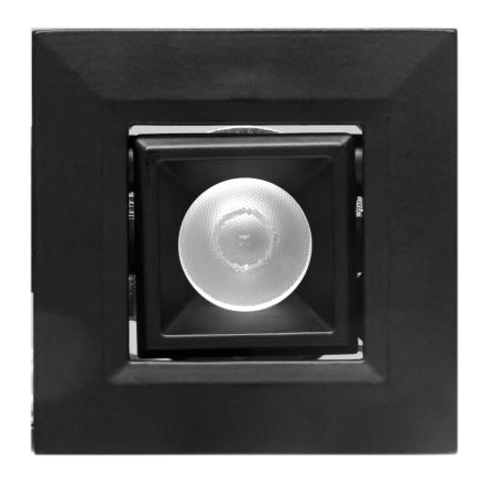 Elco Lighting E1L22WF27B 1" Square Recessed Oak™ Pull Down, Beam Angle 50° Color Temperature 2700K, All Black