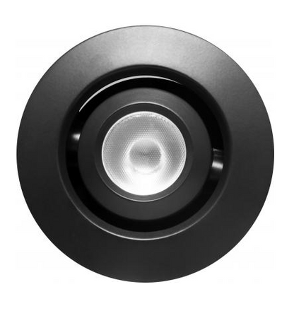 Elco Lighting E1L32NF27B 1" Round Recessed Adjustable Oak™ Gimbal, Beam Angle 28° Color Temperature 2700K, All Black
