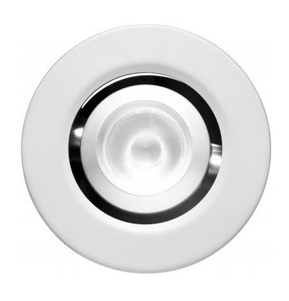 Elco Lighting E1L32NF30W 1" Round Recessed Adjustable Oak™ Gimbal, Beam Angle 28° Color Temperature 3000K, All White