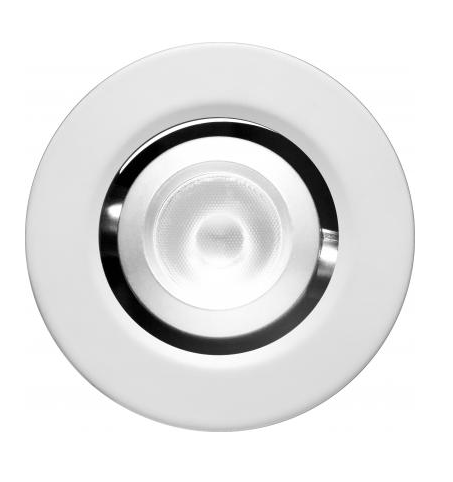 Elco Lighting E1L32WF27W 1" Round Recessed Adjustable Oak™ Gimbal, Beam Angle 50° Color Temperature 2700K, All White