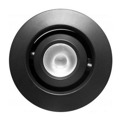 Elco Lighting E1L32WF30B 1" Round Recessed Adjustable Oak™ Gimbal, Beam Angle 50° Color Temperature 3000K, All Black