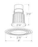 Elco Lighting E1L61WF30W 1" Trimless Round Recessed Oak™ Downlight, Beam Angle 50°, Color Temperature 3000K, All White