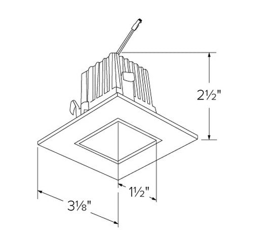 ELCO Lighting E213C1827W 11W 2" Square LED High-Lumen Reflector Light Engine 2700K, 1000lm