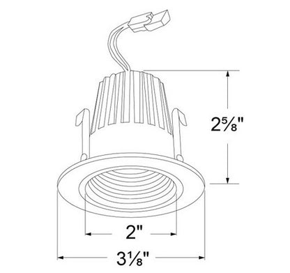 ELCO Lighting E214C0730W 9W 2" Round LED Baffle Light Engines 3000K, 840lm