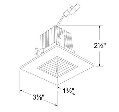 ELCO Lighting E215C0630W 9W 2" Square LED Baffle Light Engines 3000K, 630lm