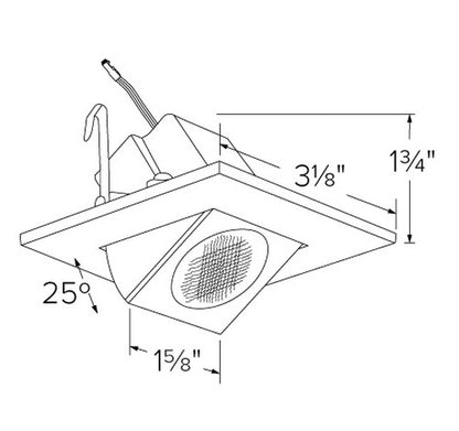 ELCO Lighting E219C18SDW 11W 2" Square LED High-Lumen Adjustable Light Engine SunsetK, 800lm