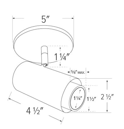 Elco Lighting E25MB-0727-FC-12 2″ Sylo™, Monopoint With Koto™, Focus Module 770 lm, Color Temperature 2700K, Adjustable Beam Angle 18º - 50º, 12" Stem, All Black Finish