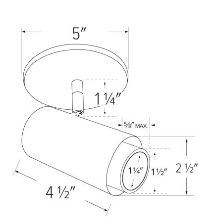 Elco Lighting E25MB-0740-FC 2″ Sylo™, Monopoint With Koto™, Focus Module 860 lm, Color Temperature 4000K, Adjustable Beam Angle 18º - 50º, All Black Finish