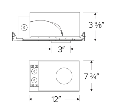 Elco Lighting E2LK35ICAD 2" Koto Architectural Shallow Maximum Adjustability IC Airtight Housing, Model E2lk, Voltage 120V/277V, Dimming 0-10V/Triac/ELV