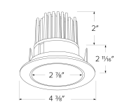 Elco Lighting E310C0827H2 3" LED Light Engine with Reflector Trim, Color Temperature 2700K, Haze w/White Ring Finish