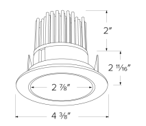 Elco Lighting E310C0827W2 3" LED Light Engine with Reflector Trim, Color Temperature 2700K, All White Finish