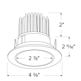 Elco Lighting E310C0835W2 3 Inches LED Light Engine with Reflector Trim, Color Temperature 3500K, All White Finish