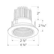 Elco Lighting E314C0840W2 3 Inches LED Light Engine with Baffle Trim, Color Temperature 4000K, All White Finish