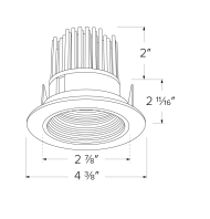 Elco Lighting E314C10SDW 3 Inches LED Light Engine with Baffle Trim, Color Temperature SunsetK, All White Finish
