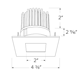 Elco Lighting E315C0830W2 3 Inches Square Pinhole Light Engine, Color Temperature 3000K, All White Finish