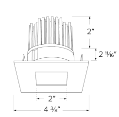 Elco Lighting E315C1030W2 3 Inches Square Pinhole Light Engine, Color Temperature 3000K, All White Finish