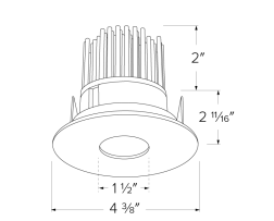 Elco Lighting E329C0827W2 3 Inches LED Light Engine with Pinhole Trim, Color Temperature 2700K, All White Finish