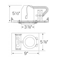 Elco Lighting E3LC08D2 3 Inches Non-IC Airtight Single Wall Housing with Driver, Voltage 120/277V, Dimming Triac/ELV/0-10V
