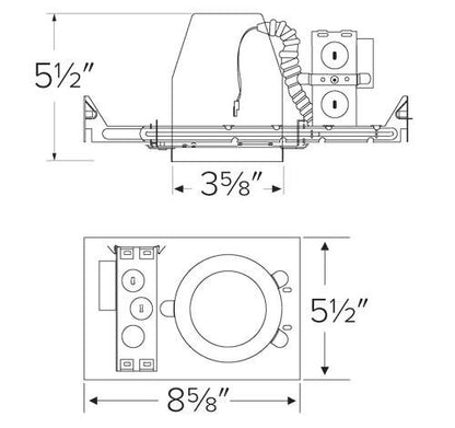 ELCO Lighting E3LK66ICAD 10.5W 3" Recessed New Construction Housing for Architectural Koto™ LED Engine