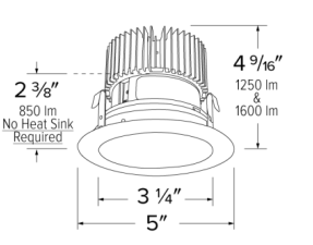 Elco Lighting E410C0830B2 4 Inches LED Light Engine with Reflector Trim, Color Temperature 3000K, Black w/White Ring Finish