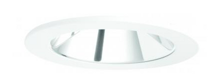 Elco Lighting E410C0830C2 4 Inches LED Light Engine with Reflector Trim, Color Temperature 3000K, Chrome w/White Ring Finish