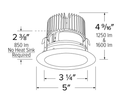 Elco Lighting E410C1630BB2 4 Inches LED Light Engine with Reflector Trim, Color Temperature 3000K, All Black Finish
