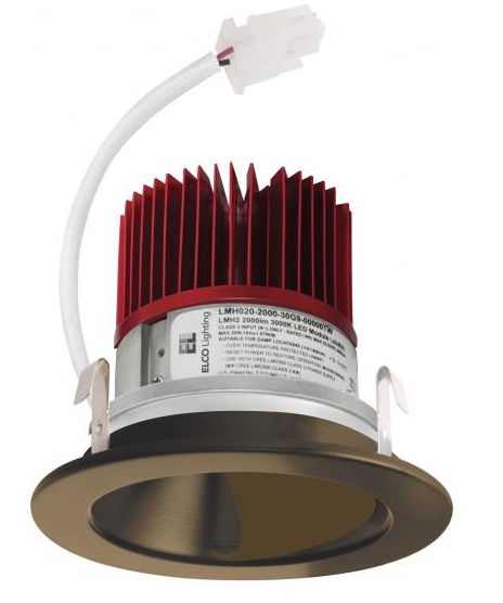 Elco Lighting E411C0830BZ2 4 Inches LED Light Engine with Wall Wash Reflector Trim, Color Temperature 3000K, All Bronze Finish