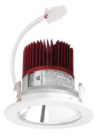 Elco Lighting E411C0835C2 4 Inches LED Light Engine with Wall Wash Reflector Trim, Color Temperature 3500K, Chrome w/White Ring Finish