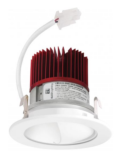 Elco Lighting E411C1230H2 4 Inches LED Light Engine with Wall Wash Reflector Trim, Color Temperature 3000K, Haze w/White Ring Finish