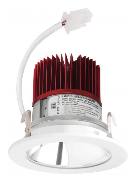 Elco Lighting E411C1235C2 4 Inches LED Light Engine with Wall Wash Reflector Trim, Color Temperature 3500K, Chrome w/White Ring Finish