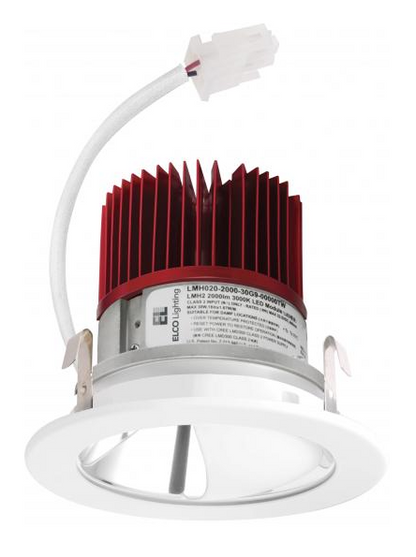 Elco Lighting E411C1235C2 4 Inches LED Light Engine with Wall Wash Reflector Trim, Color Temperature 3500K, Chrome w/White Ring Finish