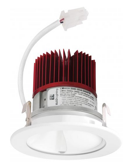 Elco Lighting E411C1235W2 4 Inches LED Light Engine with Wall Wash Reflector Trim, Color Temperature 3500K, All White Finish
