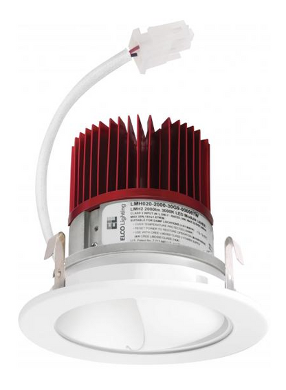 Elco Lighting E411C1240H2 4 Inches LED Light Engine with Wall Wash Reflector Trim, Color Temperature 4000K, Haze w/White Ring Finish