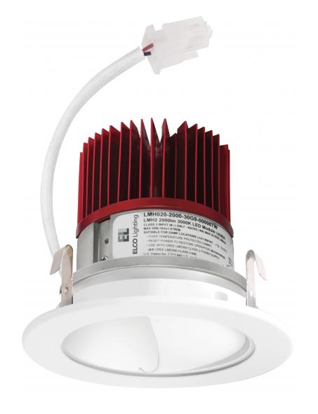 Elco Lighting E411C1640H2 4 Inches LED Light Engine with Wall Wash Reflector Trim, Color Temperature 4000K, Haze w/White Ring Finish