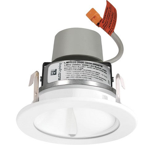 ELCO Lighting E411R0830W LED 4 inch Recessed Lighting Module & Driver with Wall Wash Reflector Trim White Finish 3000K 120V
