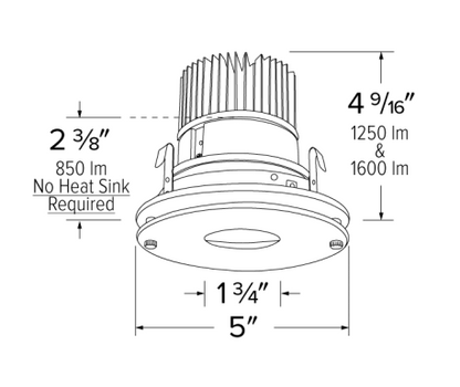 Elco Lighting E412C12SDC 4 Inches LED Light Engine with Drop Glass Reflector Trim, Color Temperature SunsetK, Chrome w/White Ring Finish