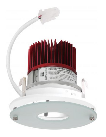 Elco Lighting E412C12SDC 4 Inches LED Light Engine with Drop Glass Reflector Trim, Color Temperature SunsetK, Chrome w/White Ring Finish