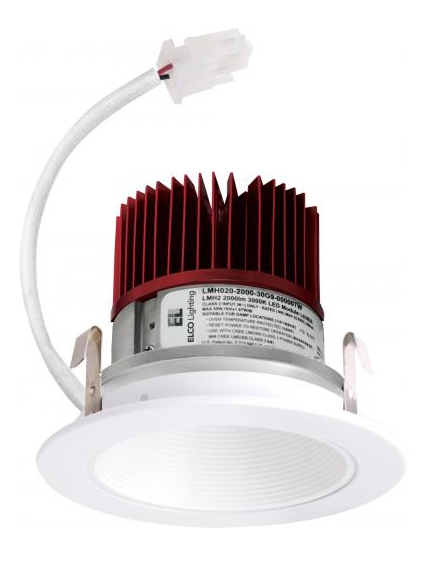 Elco Lighting E414C1640W2 4 Inches LED Light Engine with Baffle Trim, Color Temperature 4000K, All White Finish