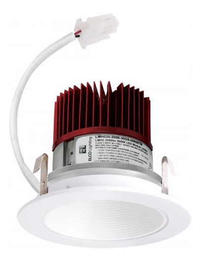 Elco Lighting E414C1640W2 4 Inches LED Light Engine with Baffle Trim, Color Temperature 4000K, All White Finish
