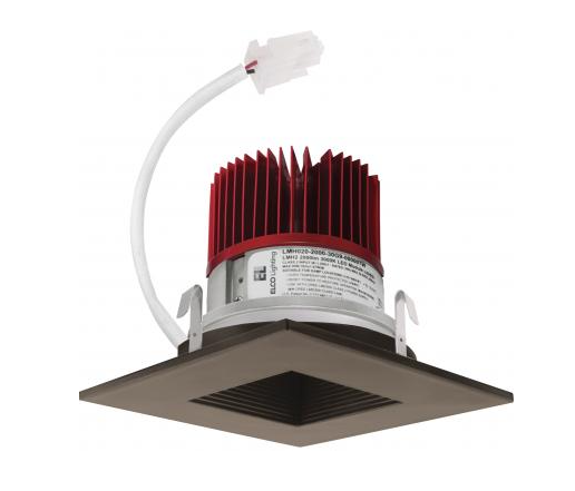 Elco Lighting E415C0827BZ2 4 Inches LED Light Engine with Square on Square Baffle Trim, Color Temperature 2700K, All Bronze Finish