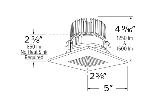 Elco Lighting E415C1230W2 4 Inches LED Light Engine with Square on Square Baffle Trim, Color Temperature 3000K, All White Finish