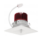 Elco Lighting E415C1630W2 4 Inches LED Light Engine with Square on Square Baffle Trim, Color Temperature 3000K, All White Finish