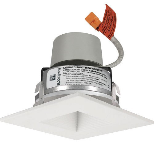 ELCO Lighting E415R08 Cedar System Modern LED 4 inch Recessed Lighting Module & Driver with Square on Square Baffle Trim 120V - BuyRite Electric