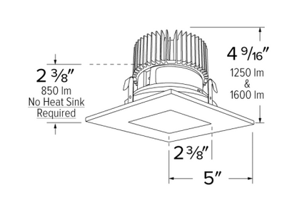 Elco Lighting E417C1235W2 4 Inches Square on Square Reflector, Color Temperature 3500K, All White Finish